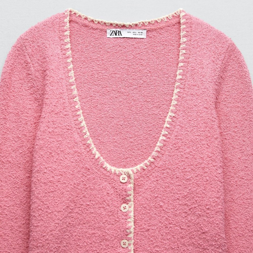 Zara Knit Cropped Jacket S - Picture 8 of 9